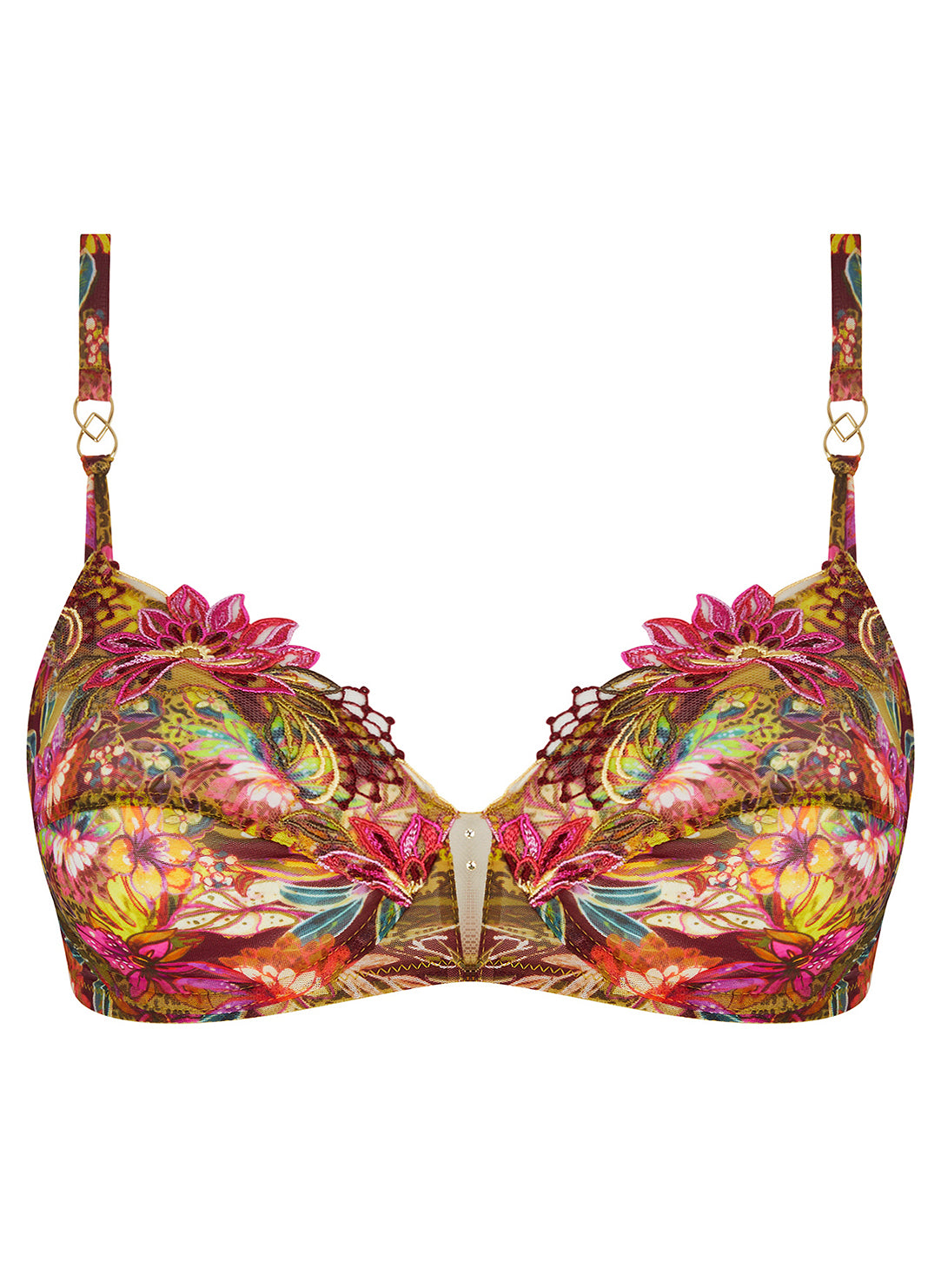 Danse Des Fleurs Fushia Vert Full Cup Bra