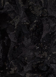 Floral Sequin Lace Black Halter Scarf Top