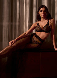Cosmic Romance Black Star Triangle Plunge Bra