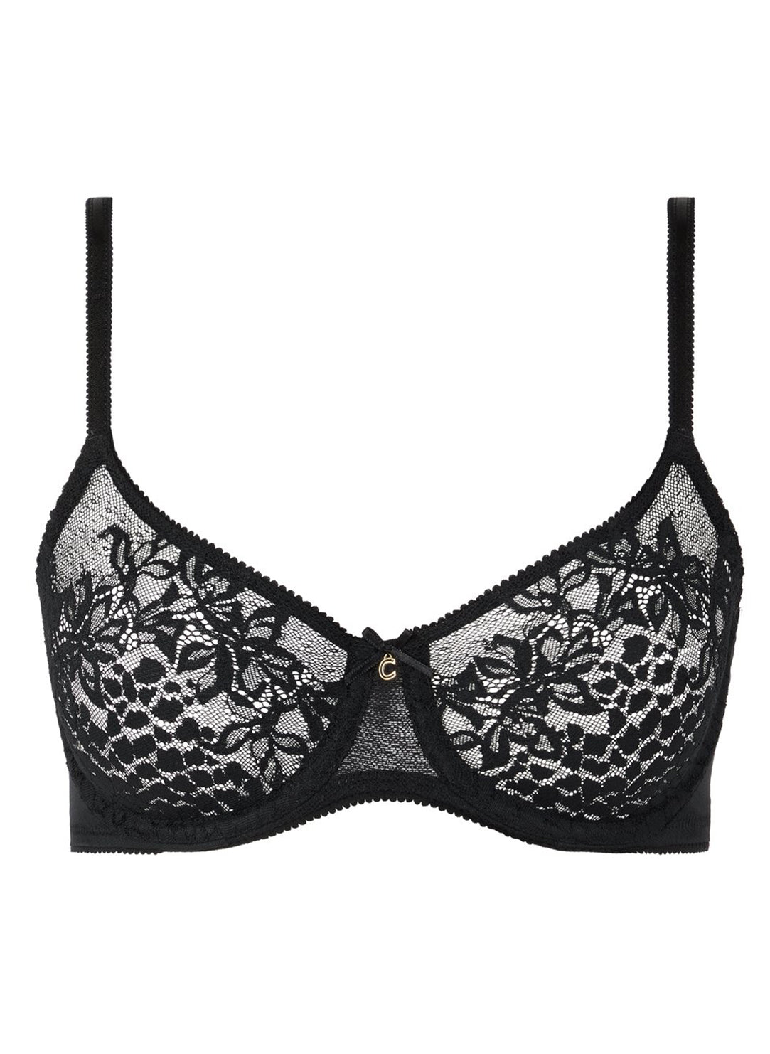 Maris Black Lace Full Coverage Unlined Bra