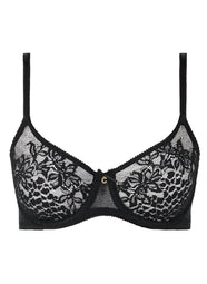 Maris Black Lace Full Coverage Unlined Bra