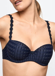 Avero Velvet Blue Padded Balcony Bra