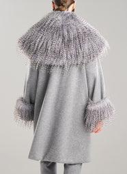 Double Knit Heather Grey Fur Topper