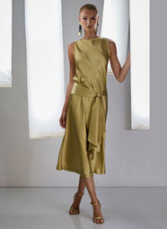 Luxe Satin Gold Scarf Belt