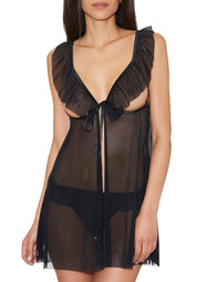 Boite a Desir Black Baby Doll and Thong Set
