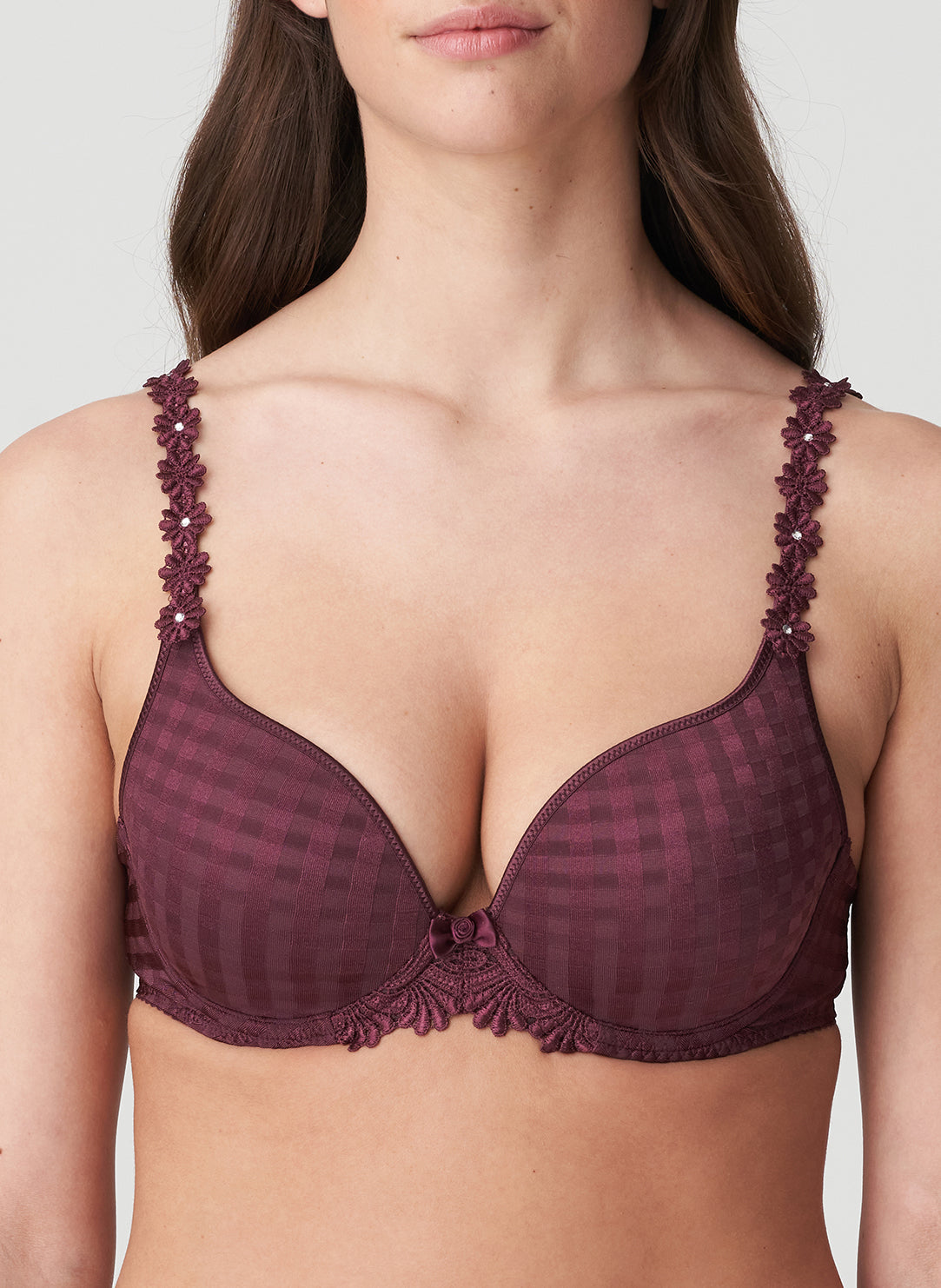 Daisy Wine Padded Bra Heartshape