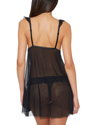 Boite a Desir Black Baby Doll and Thong Set