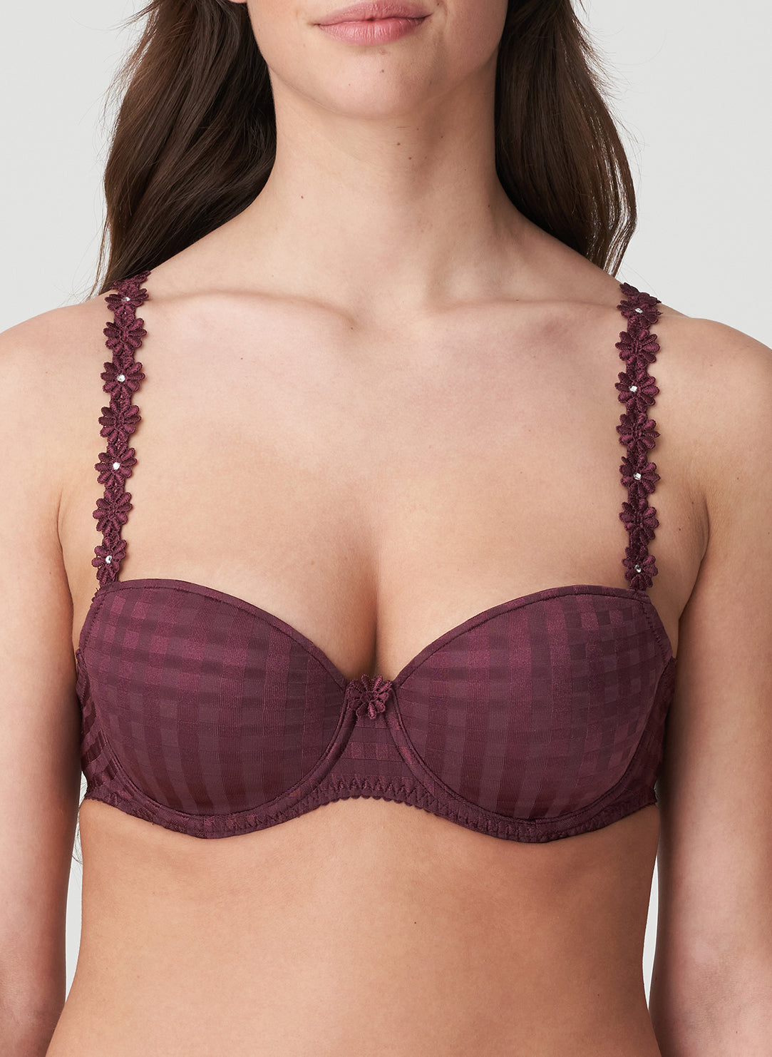 Daisy Wine Padded Balcony Bra