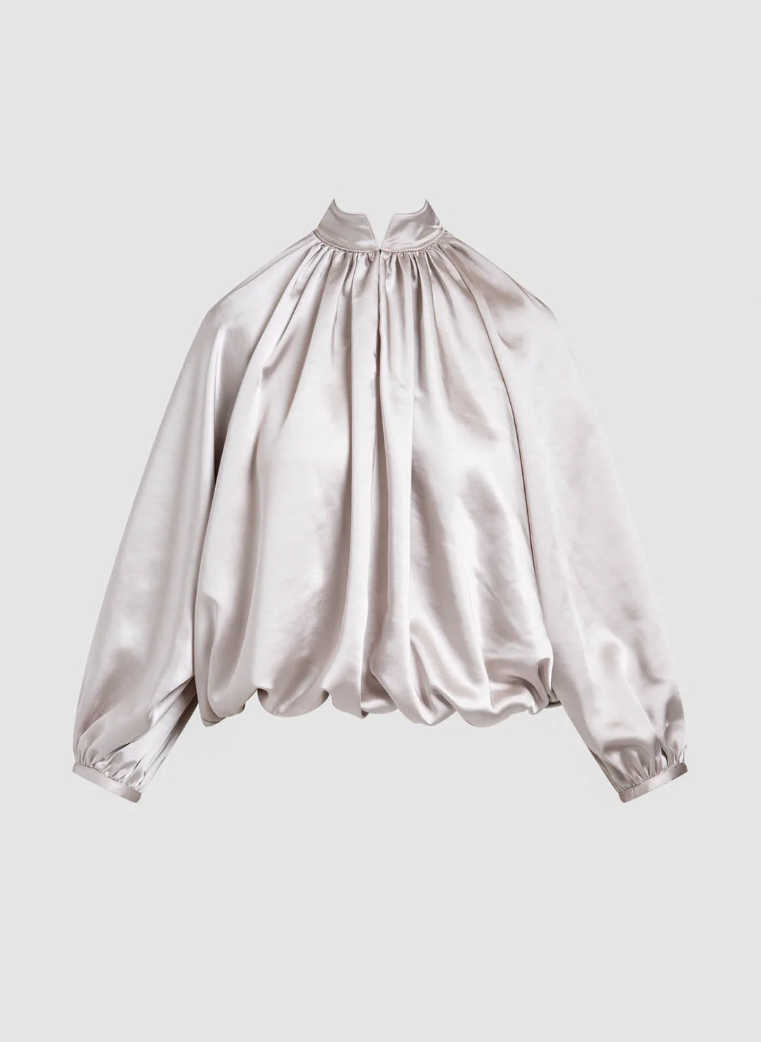 Luxe Satin Pearl Poet Blouse