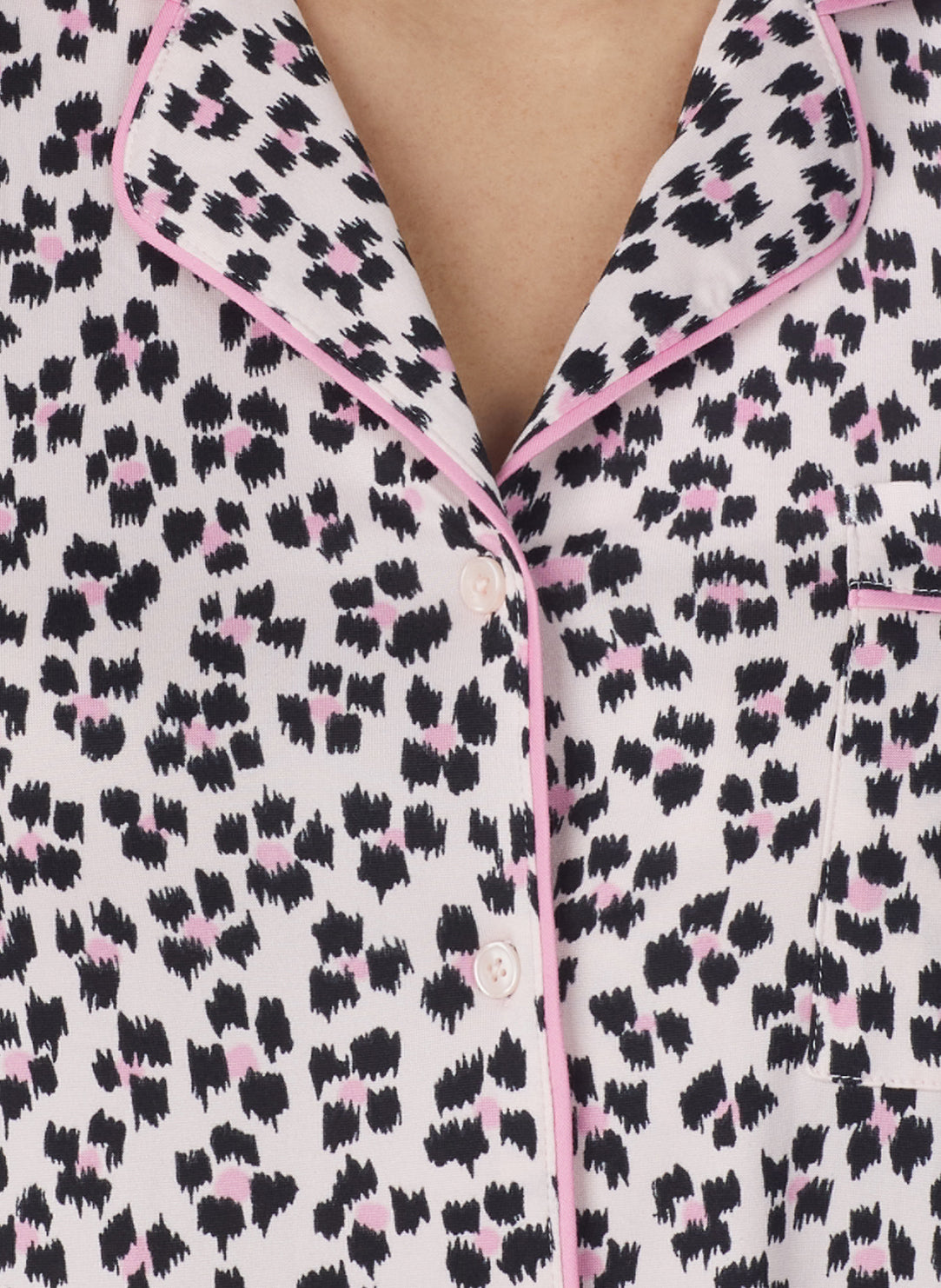 Ikat Leopard Pink Long Pajama Set