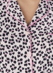 Ikat Leopard Pink Long Pajama Set
