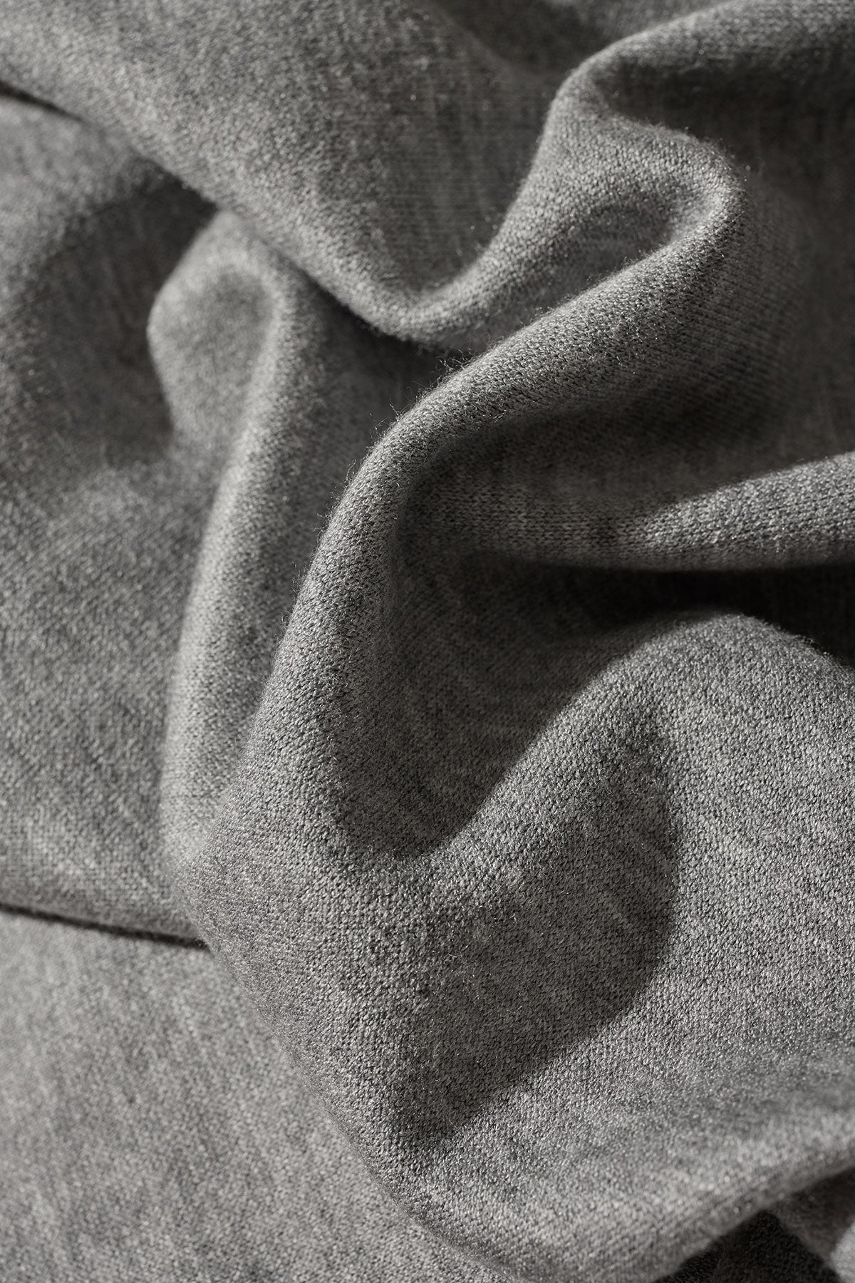 Double Knit Heather Grey Long Sleeve Draped Top