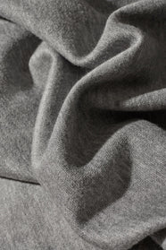 Double Knit Heather Grey Draped Neck Cap Sleeve Dress