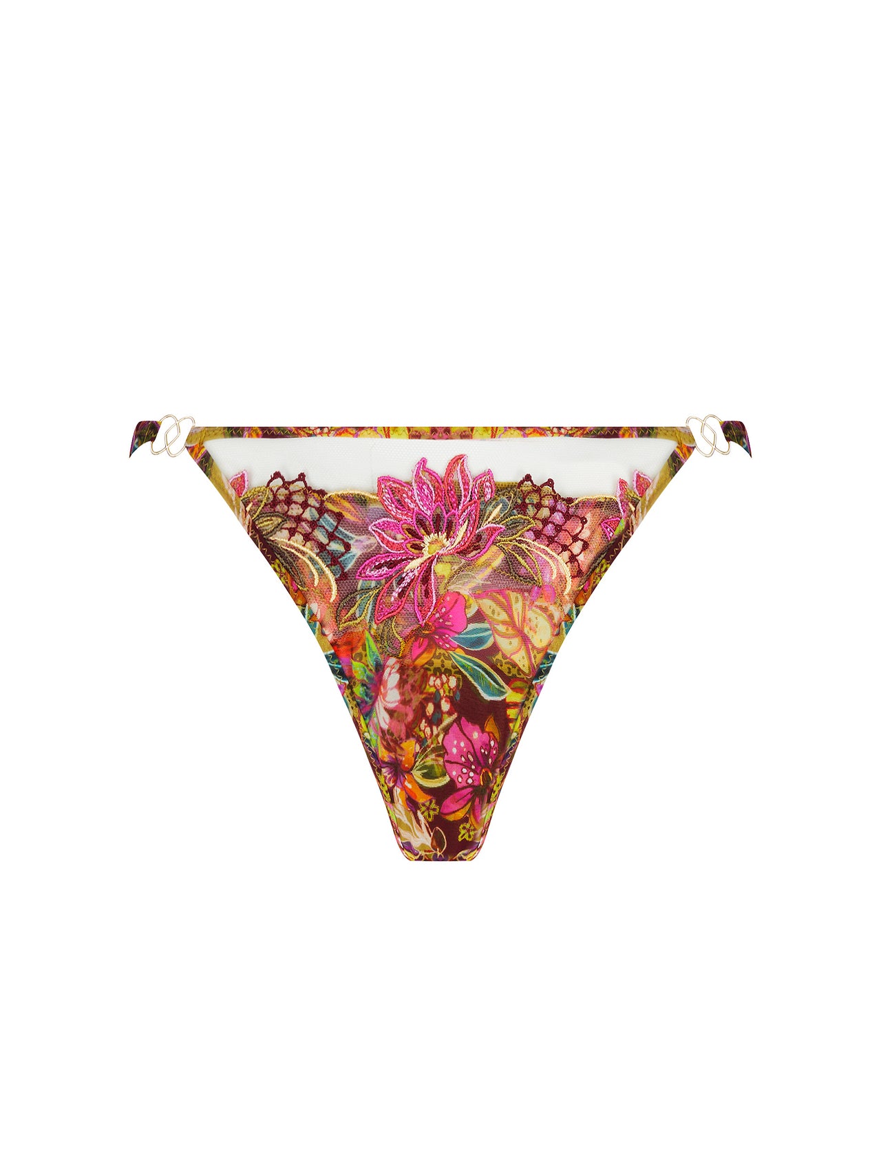 Danse Des Fleurs Fushia Vert String Thong