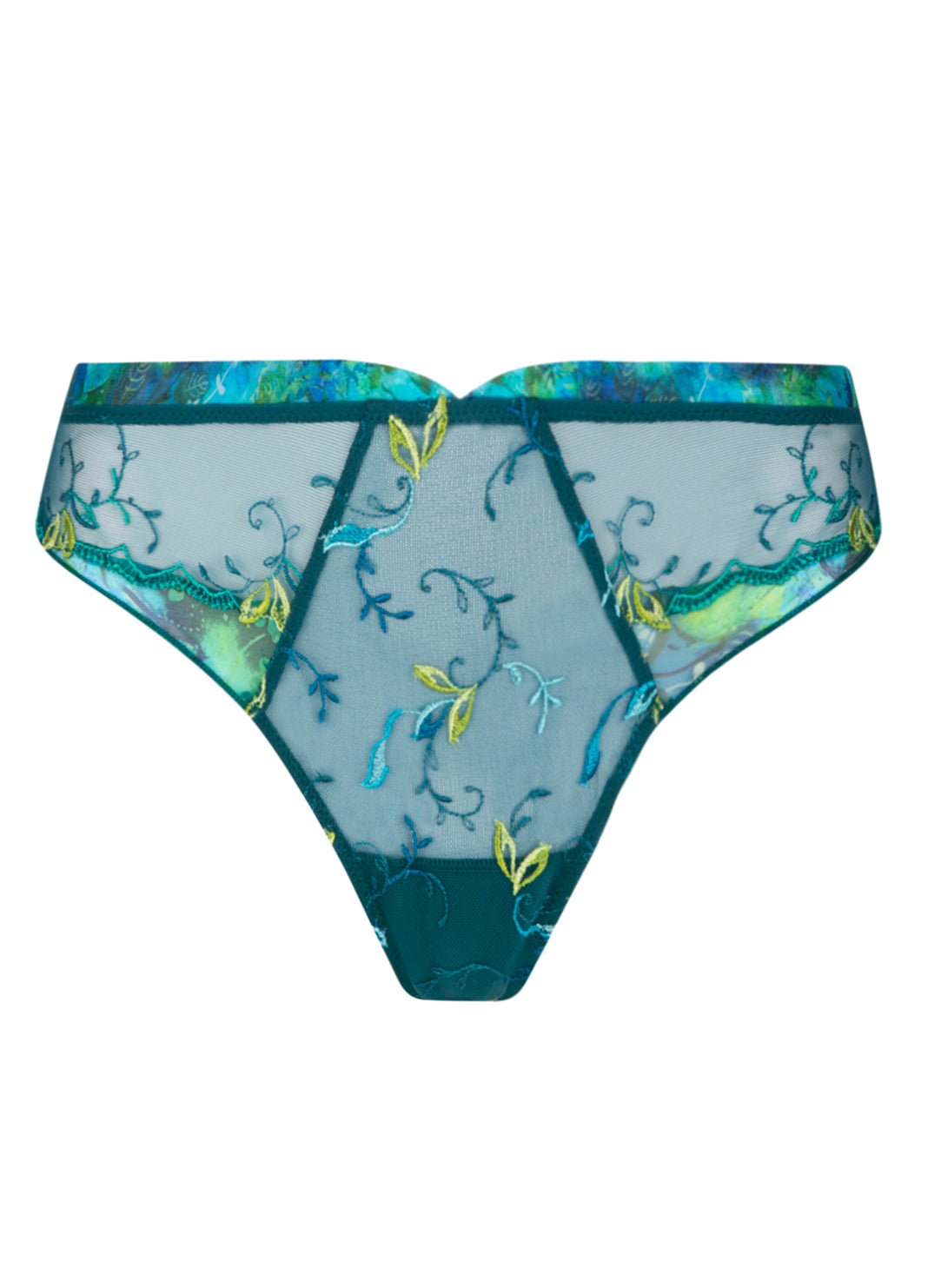 Grace Aquatique Floral Aqua Thong