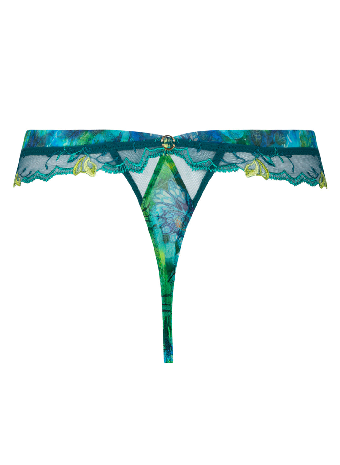 Grace Aquatique Floral Aqua Thong