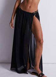 Evening Sand Black Swimwear Skirt