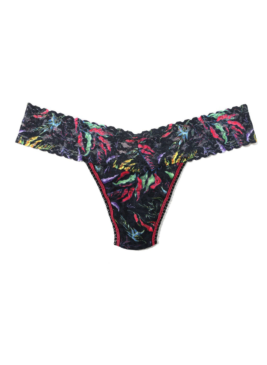 Signature Lace Floating Printed Low Rise Thong