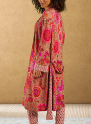 Viva las Flores Pink Nisha Kimono Short Robe