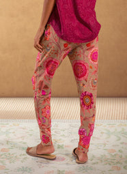 Viva las Flores Pink Bobien Cuffed Pajama Pant