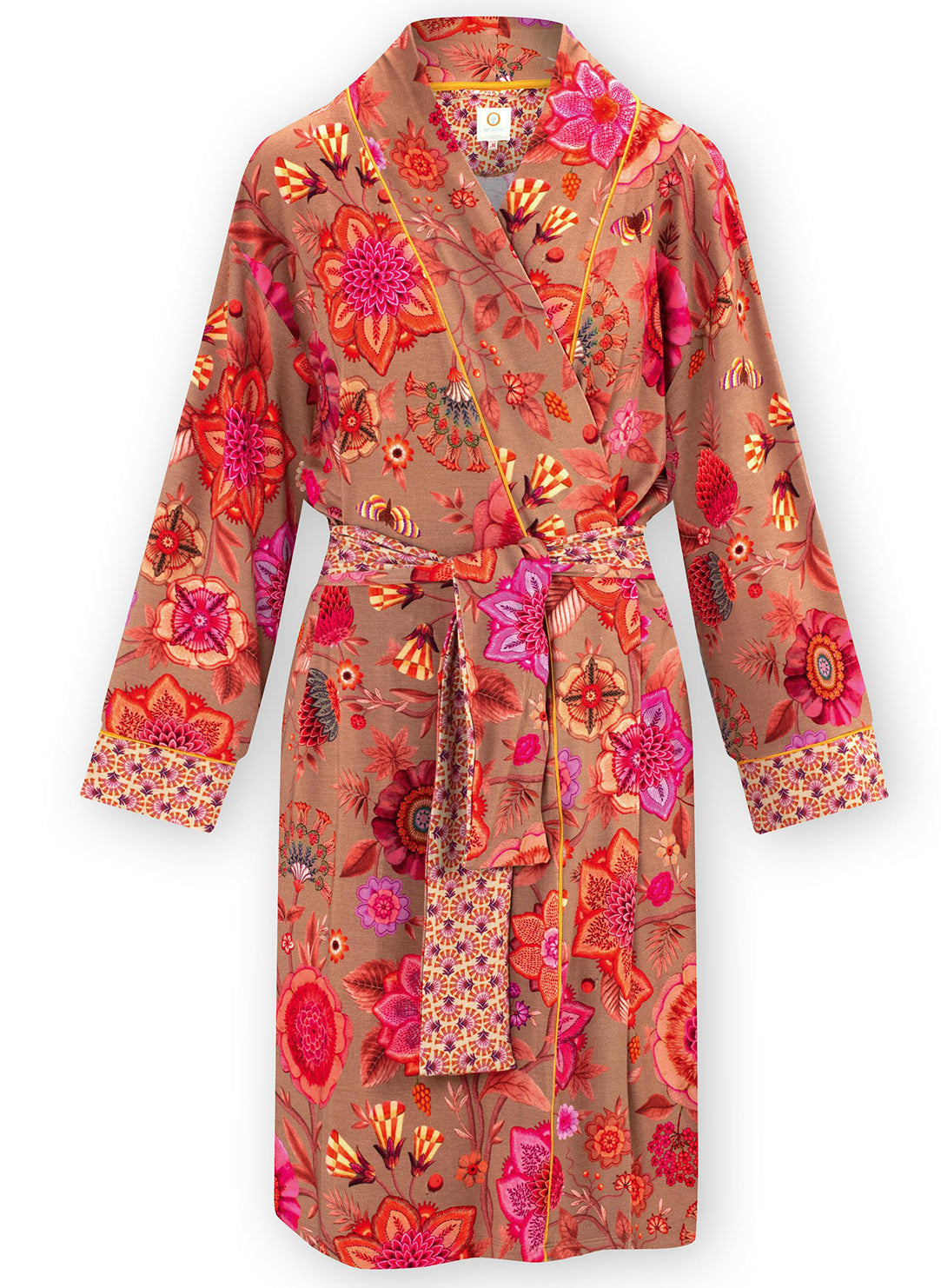 Viva las Flores Pink Nisha Kimono Short Robe