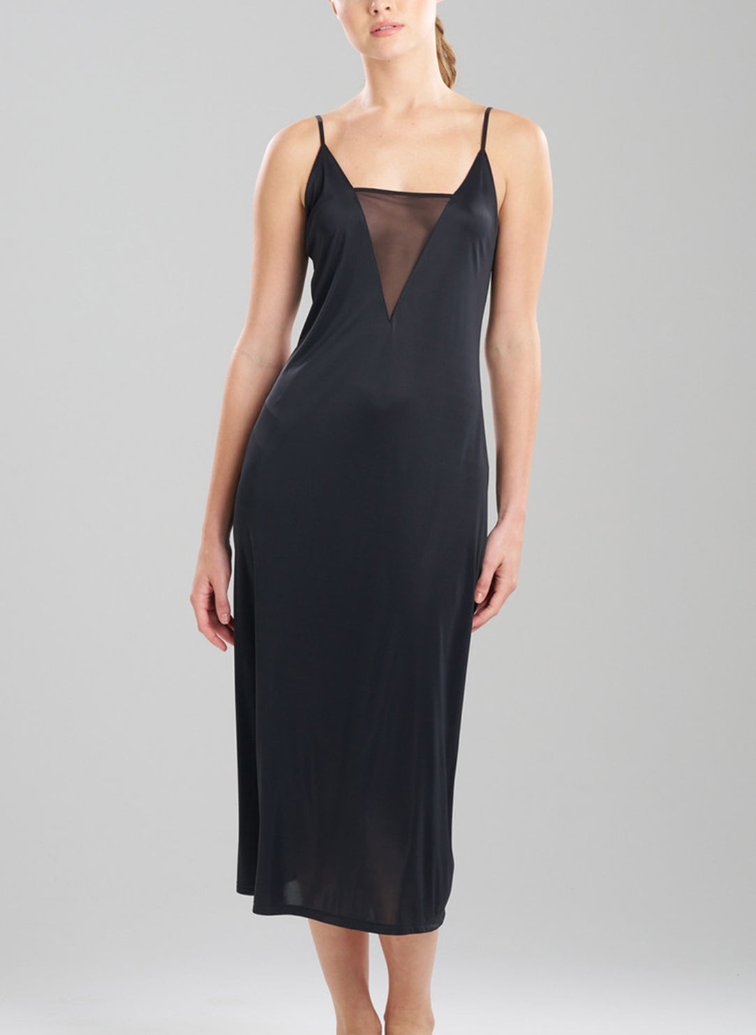 Body Doubles Black-BLK Gown with Mesh