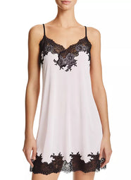 Enchant Pink/Black Lace Trim Chemise