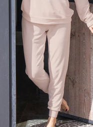 Cozy Taupe Banded Joggers