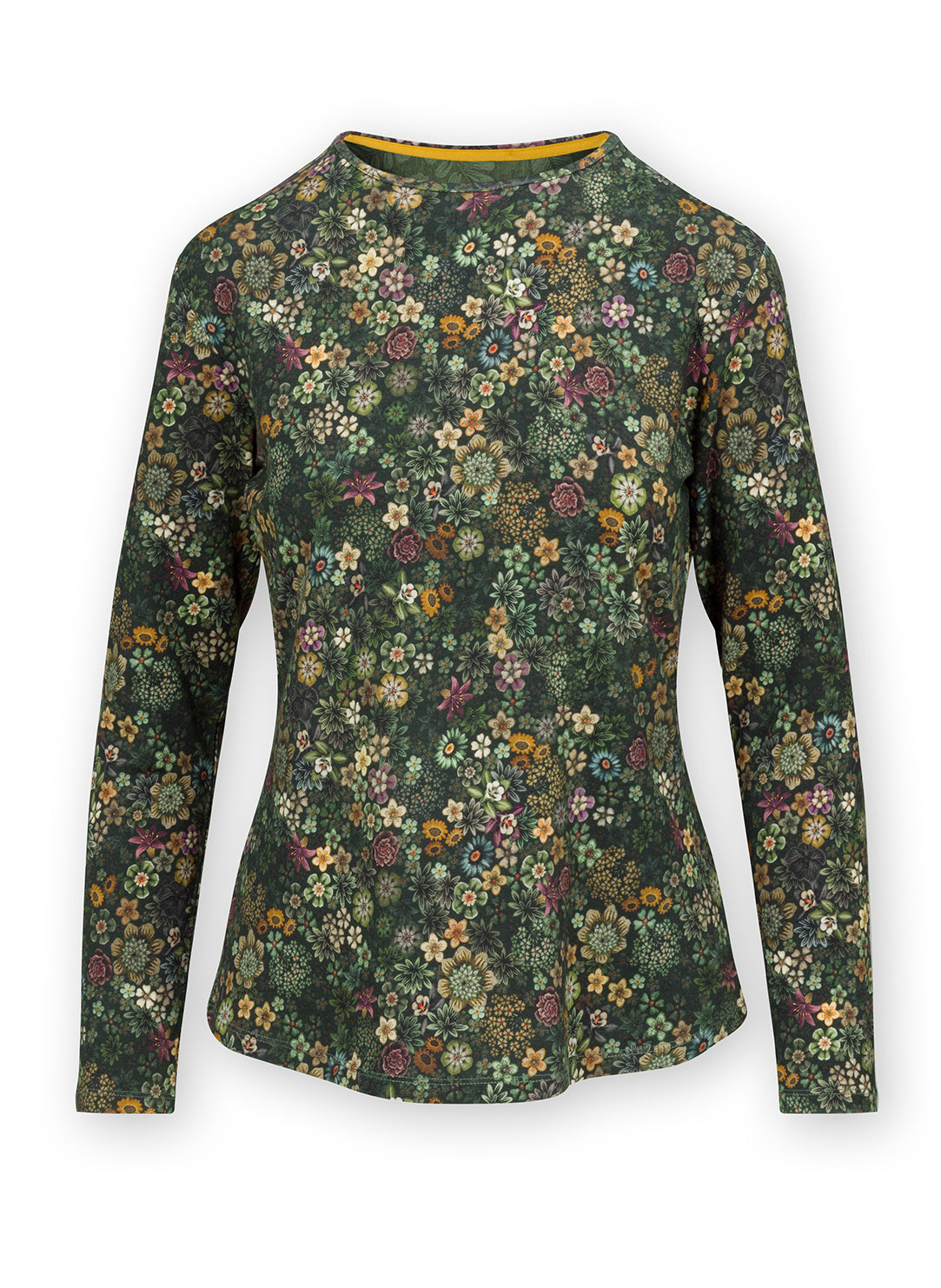 Tom Dark Green Pattern Long Sleeve Pajama Top