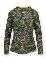 Tom Dark Green Pattern Long Sleeve Pajama Top