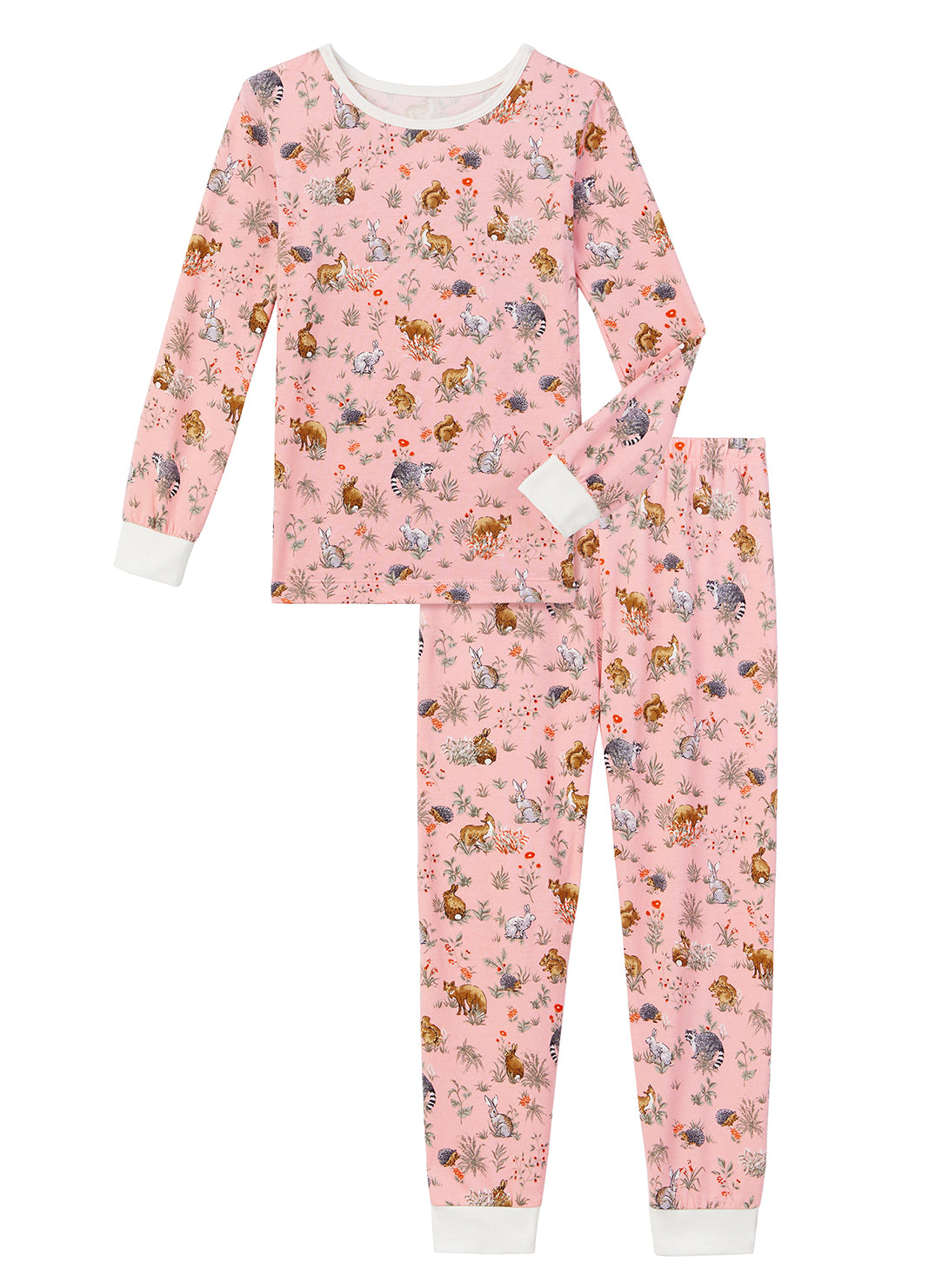 Forest Friends Pink Kids Pajama Set