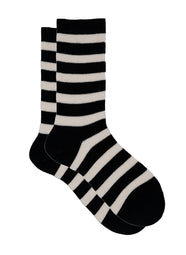 Ribecca Black/Cream Cashmere Socks