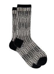 Mila Black/Cream Cashmere Socks