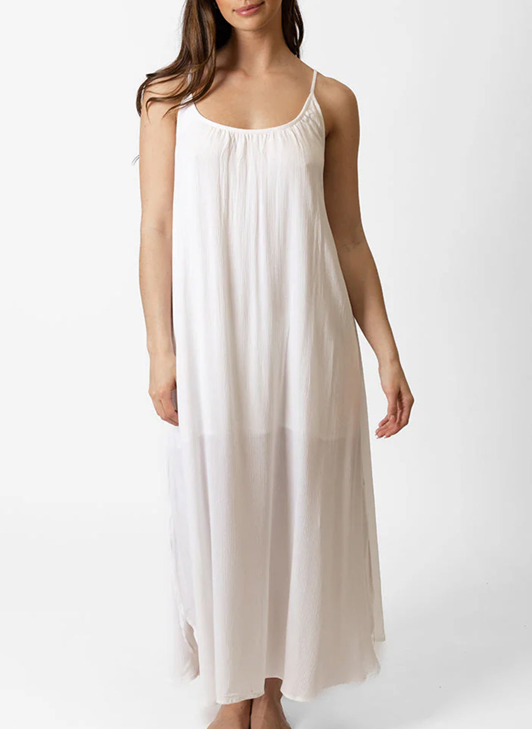 Miami White Swim Midi Side Slit Dress