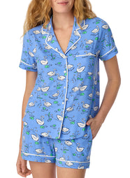 Swan Serenade Blue Short PJ Set