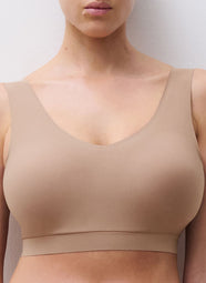 SoftStretch Ultra Beige Padded V-Neck Bralette