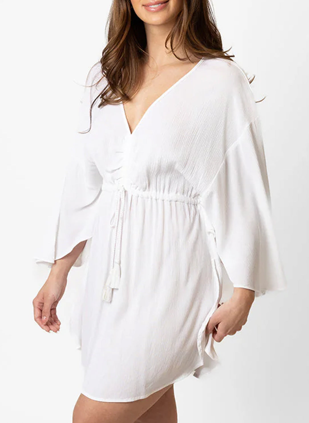 Miami White Swim Cinch Front Kaftan