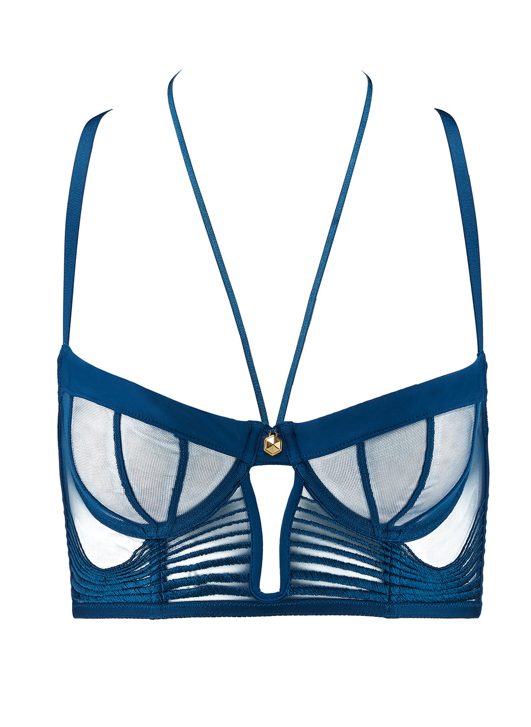 Sumptuous Waves Imperial Blue Bustier Bra