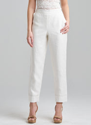 Luxe Linen White Couture Tapered Pant