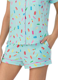 Popsicle Toss Mint Short Pajama Set