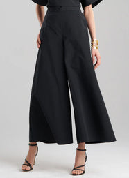 Taffeta Black Pull On Palazzo Pants