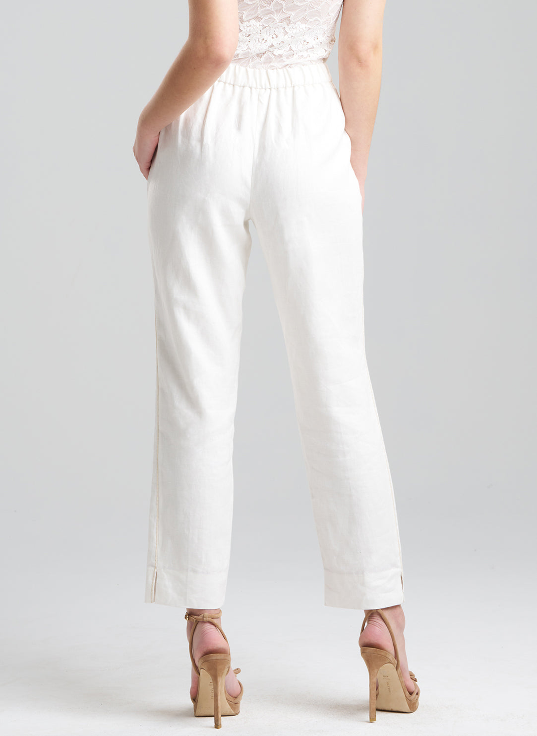 Luxe Linen White Couture Tapered Pant