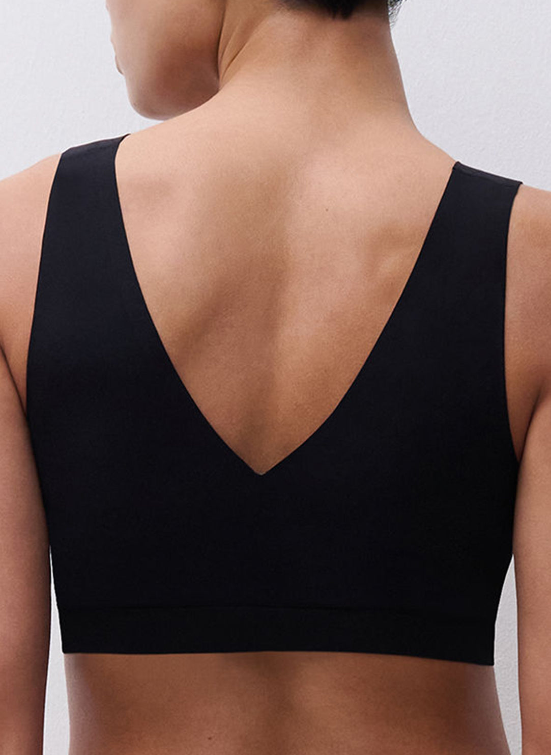 SoftStretch Black Padded V-Neck Bralette