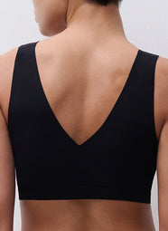SoftStretch Black Padded V-Neck Bralette