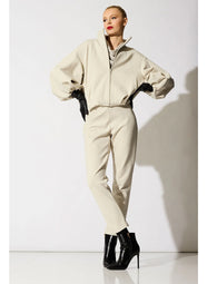 Techno Crepe Pearl Bomber Jacket
