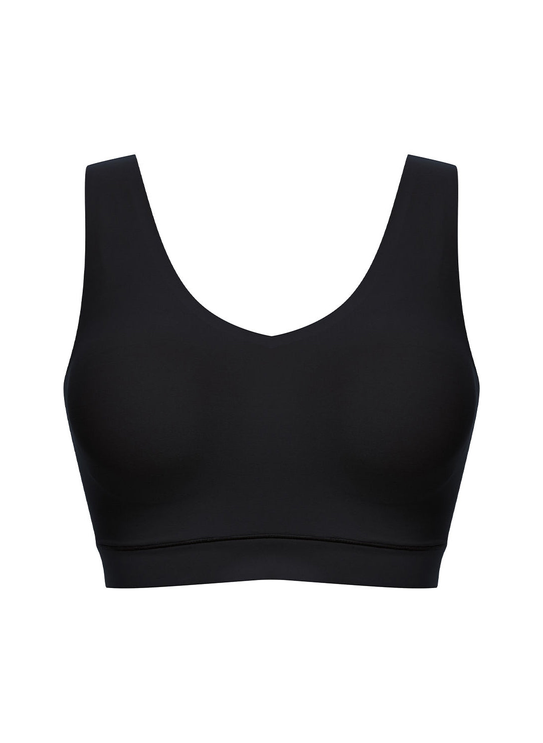 SoftStretch Black Padded V-Neck Bralette