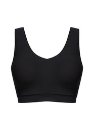 SoftStretch Black Padded V-Neck Bralette