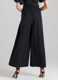 Taffeta Black Pull On Palazzo Pants