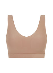 SoftStretch Ultra Beige Padded V-Neck Bralette