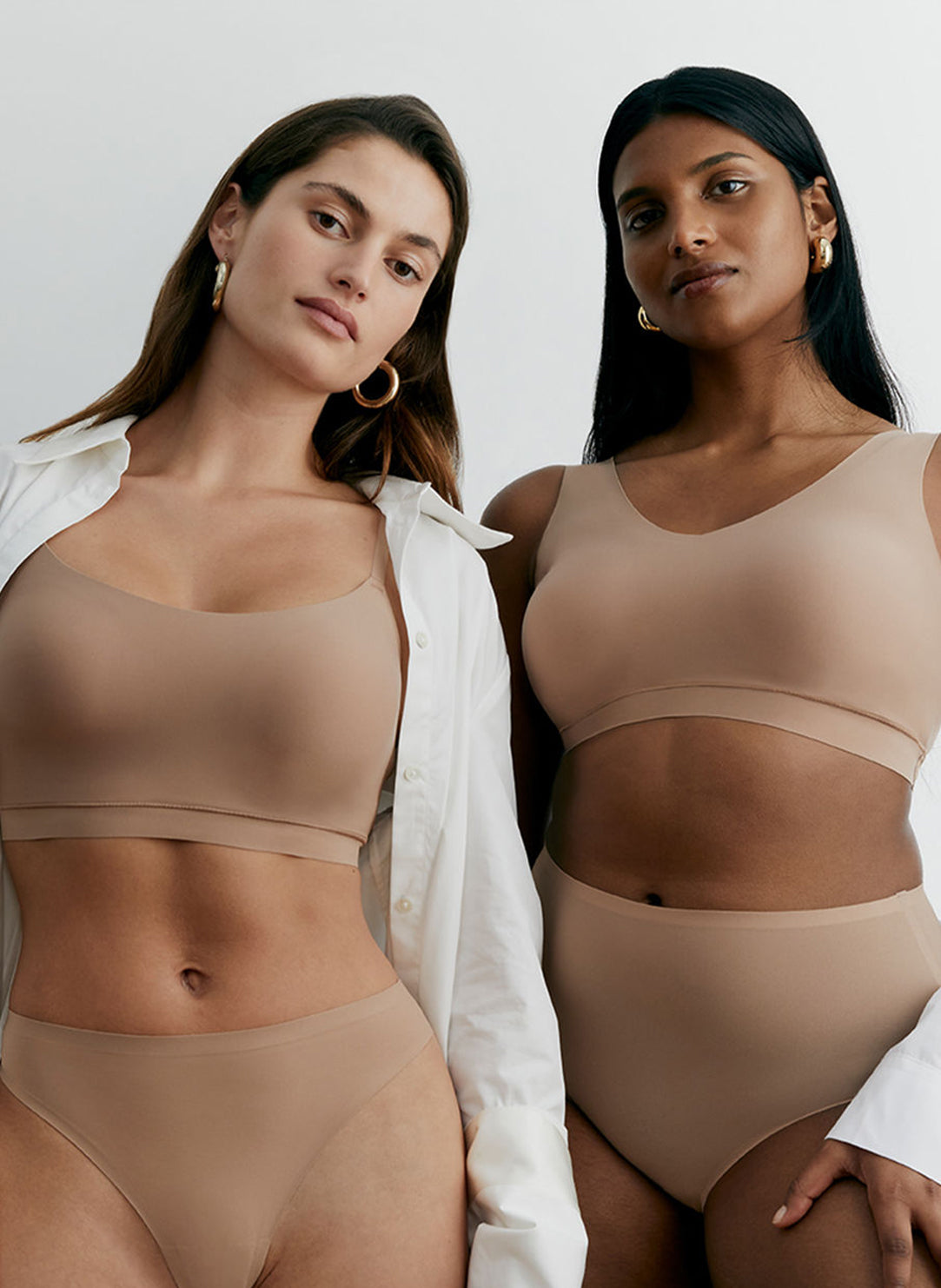 SoftStretch Ultra Beige Padded V-Neck Bralette